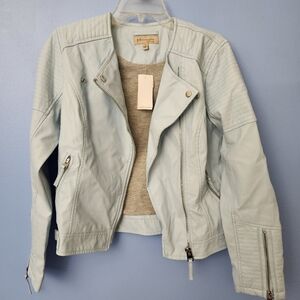 Blue Philosophy Pleather Jacket